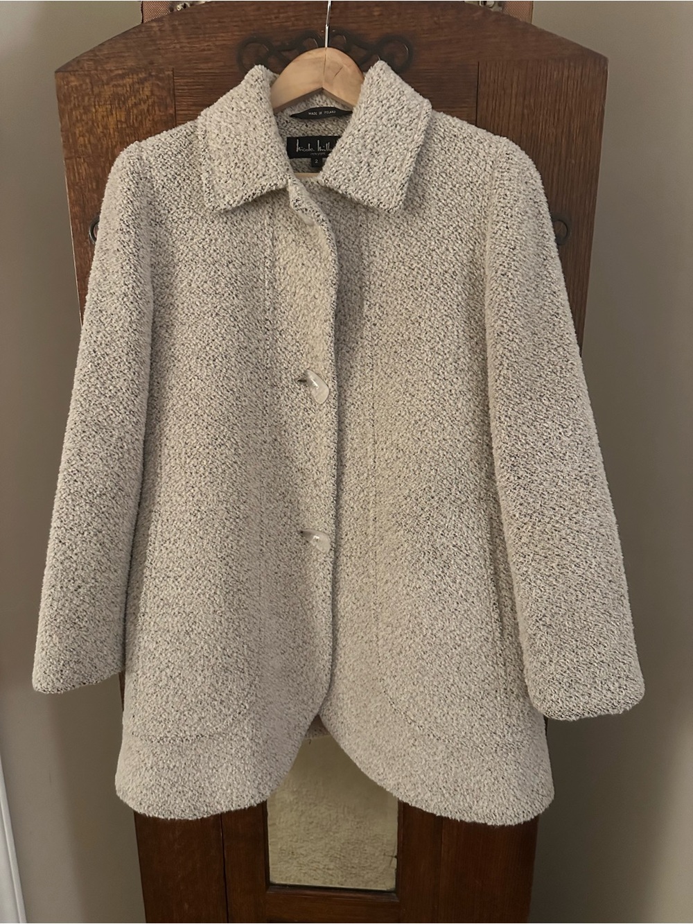 Nicole Miller Alpaca and Mohair Cream Coat Absolutely Stunning Size 2 Soft Cozy